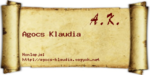Agocs Klaudia névjegykártya